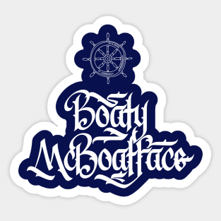 Boaty McBoatface Funny Nautical Calligraphy Sticker